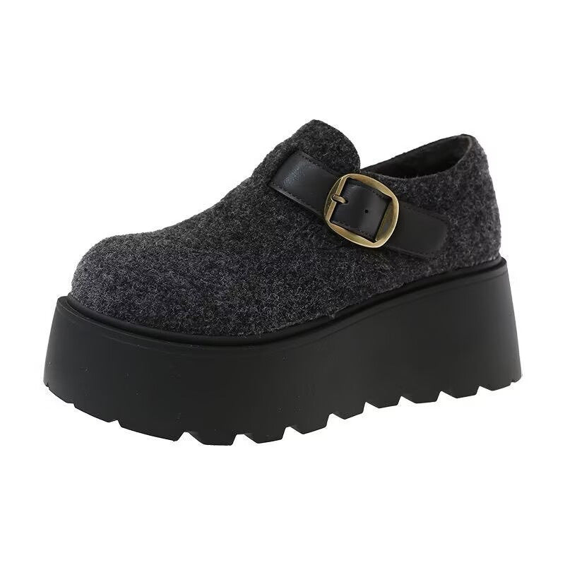 Damen Hochhackige Plattform-Pantoletten Bequem Schnalle Schuhe
