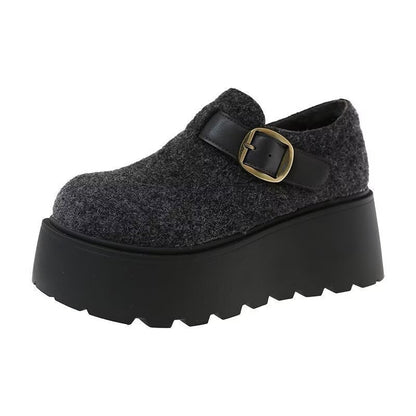 Damen Hochhackige Plattform-Pantoletten Bequem Schnalle Schuhe