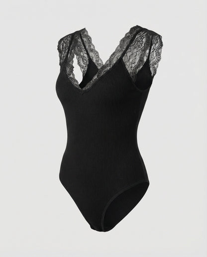 Damen Body Spitze V-Ausschnitt