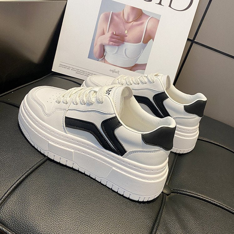 Damen Sneaker Plateau Komfortabel Weich Kontrastdetails - Norvielle
