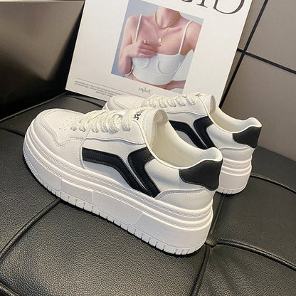 Damen Sneaker Plateau Komfortabel Weich Kontrastdetails - Norvielle
