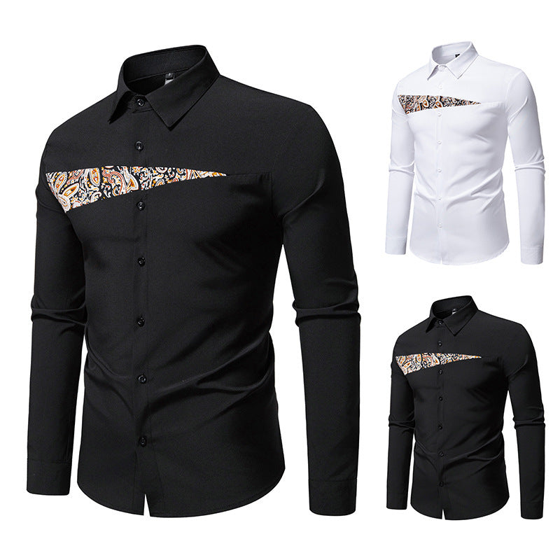 Herren Langarmhemd Paisley-Design Modern