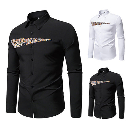 Herren Langarmhemd Paisley-Design Modern