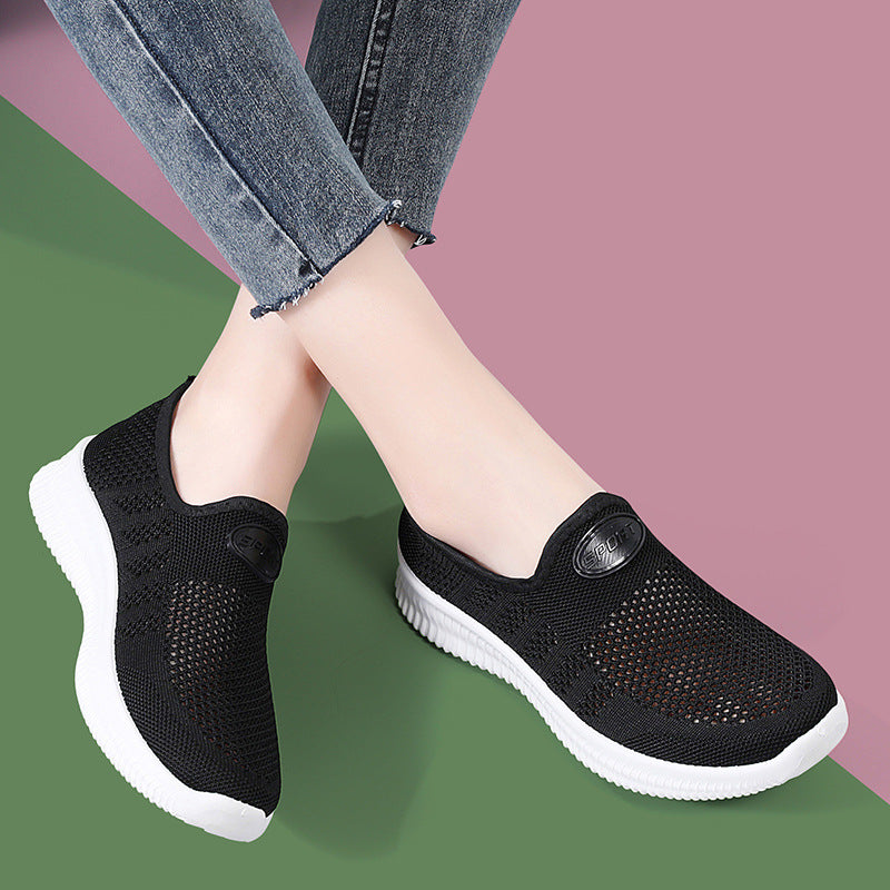 Damen Slip-On Schuhe Atmungsaktives Material Bequem Freizeit