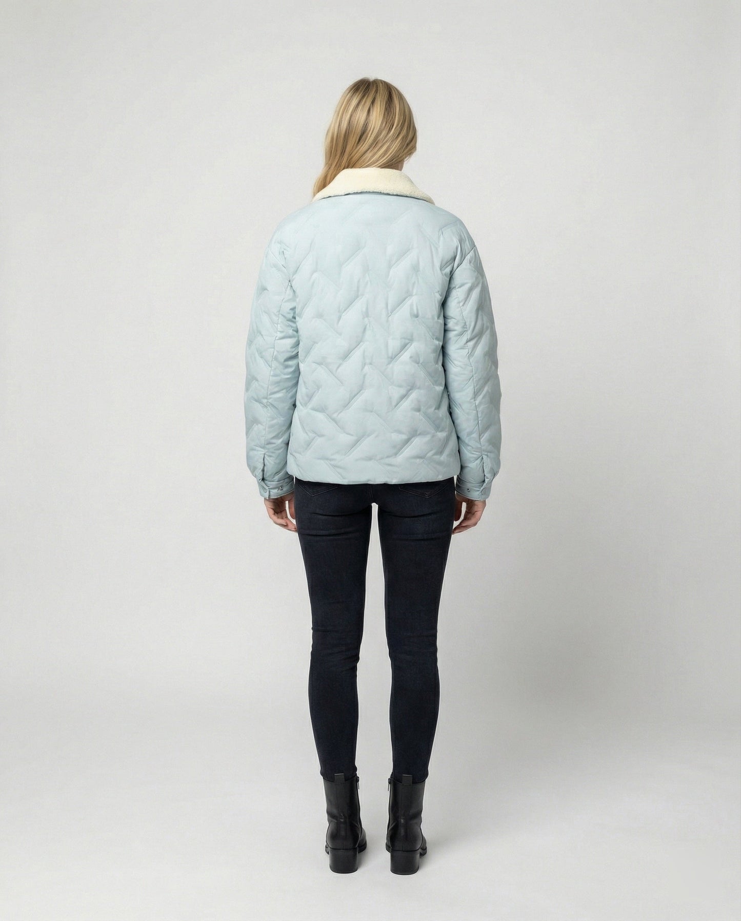 Damen Steppjacke Warm Winter Mantel Cord Reverskragen