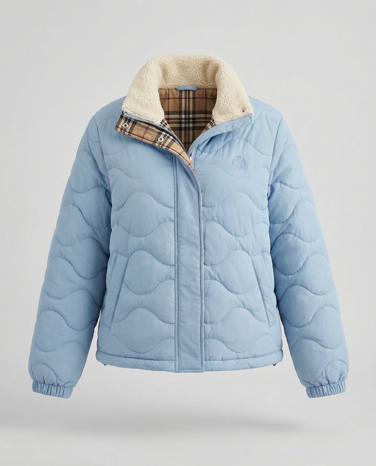 Damen Steppjacke Warm Winter Mantel Cord Reverskragen