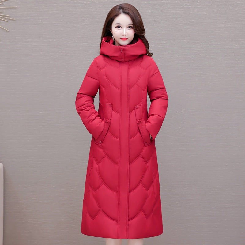 Damen Daunen Steppjacke Lang Winterwarm