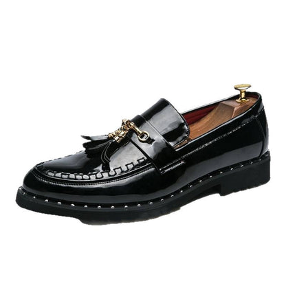 Damen Mokassins Elegante Goldene Nieten