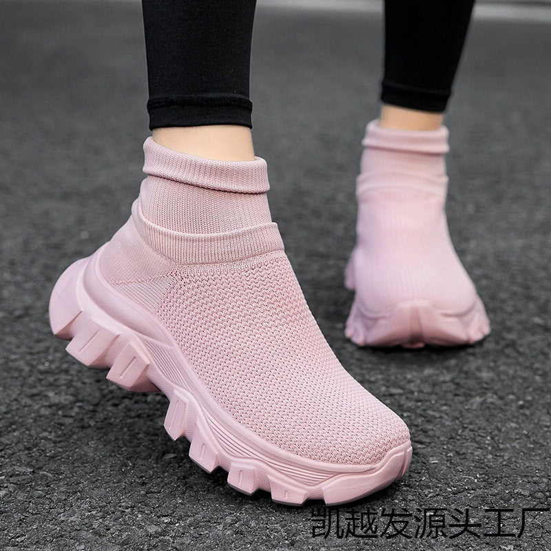 Damen Sneaker Strick Bequem Sportlich