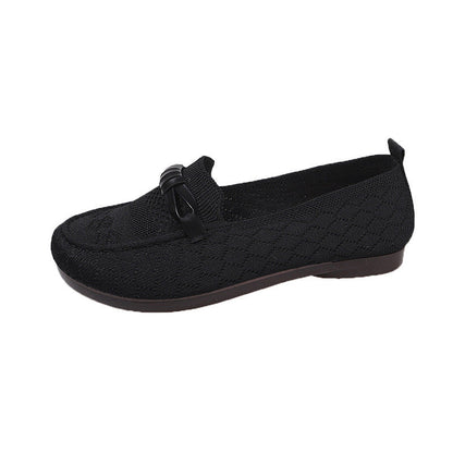 Damen Mokassins Flach Elastisch mit Schleife