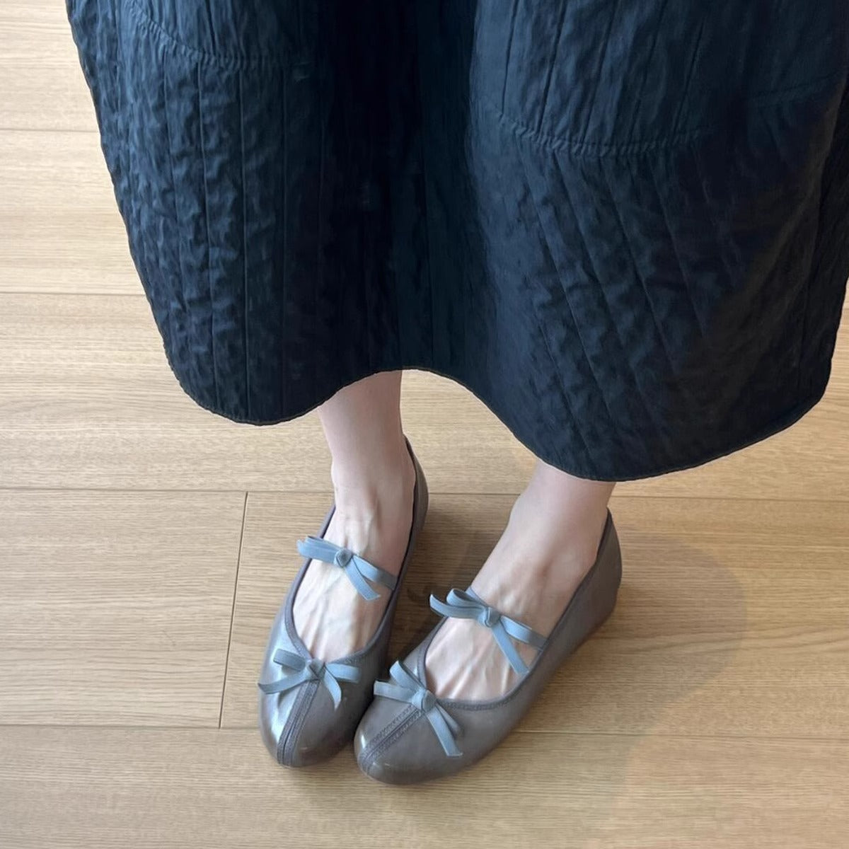 Damen Ballerinas Schleifen Design Bequem Elegant