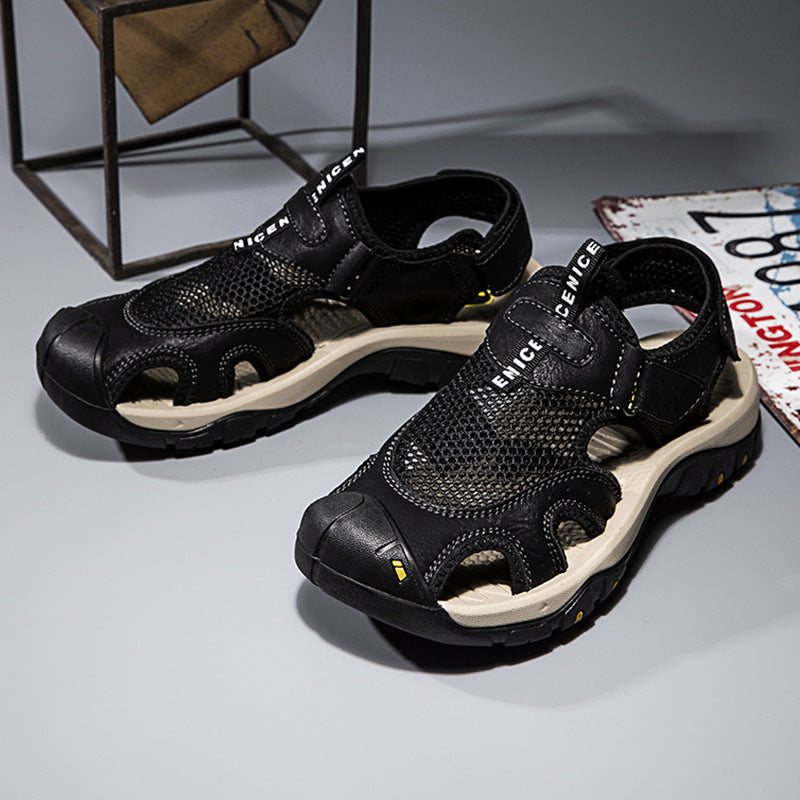 Damen Outdoor Sandalen Atmungsaktives Leder Rutschfest