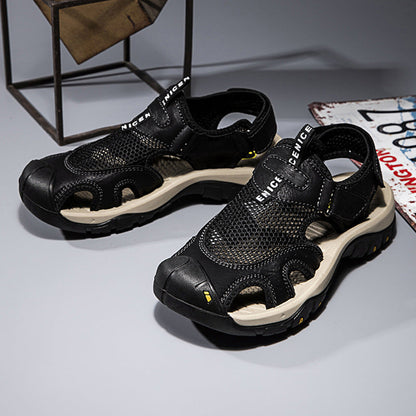 Damen Outdoor Sandalen Atmungsaktives Leder Rutschfest
