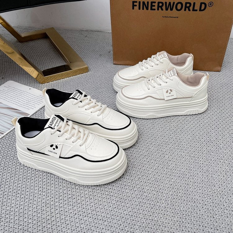 Damen Sneaker Plateau Leder