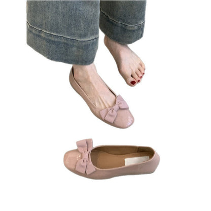 Damen Ballerinas mit Schleife aus Samt