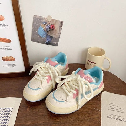 Damen Sneaker Sportlich Schnürsystem