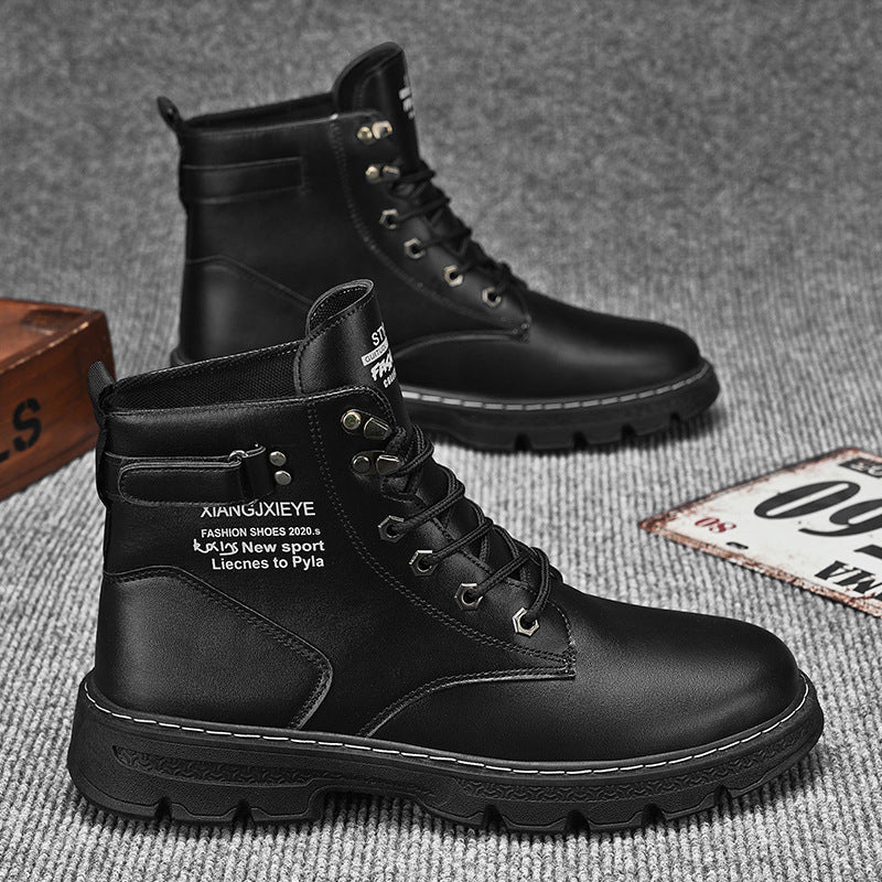 Damen Lederstiefel Rutschfest Schnürstiefel Winter