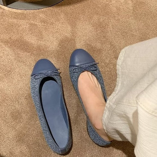 Damen Ballerinas Komfortschuhe Blockabsatz Schwarz - Norvielle