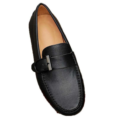 Herren Mokassins Leder Schnalle Modern