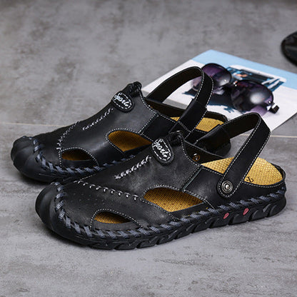 Damen Ledersandalen Elastisch Komfort Sohle
