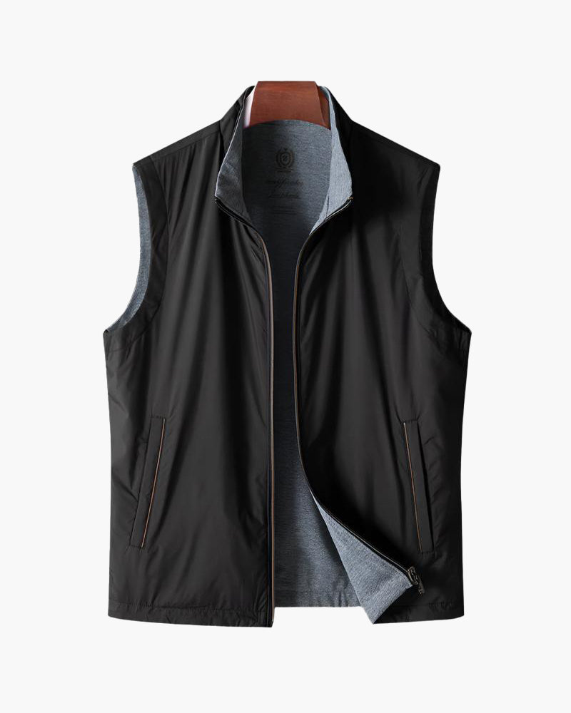 Herren Bodywarmer Schlank Schwarz Reißverschluss - Norvielle
