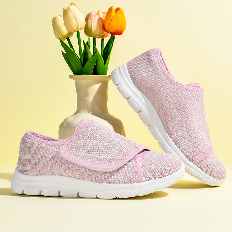Damen Sneaker Bequem Slip-On Klettverschluss Weite Passform