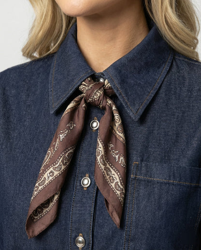 Retro Damenminirock Denimkleid mit Rüschen Blau