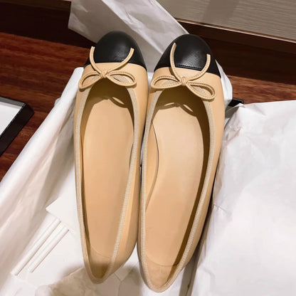 Damen Ballerinas Elegant Metalldetail Schleifenverschluss - Norvielle