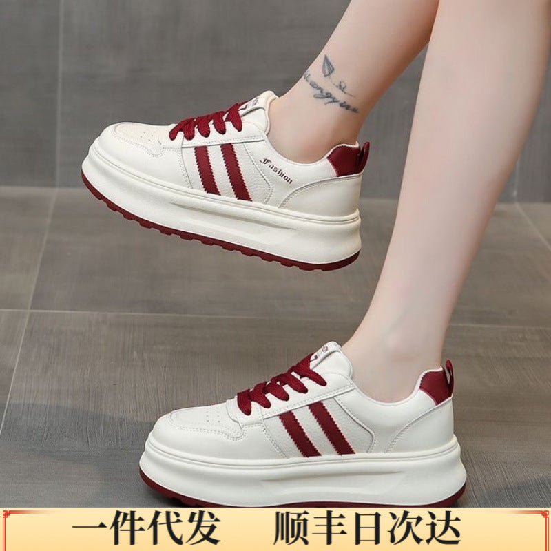 Damen Sneaker Plateau Atmungsaktives Material - Norvielle