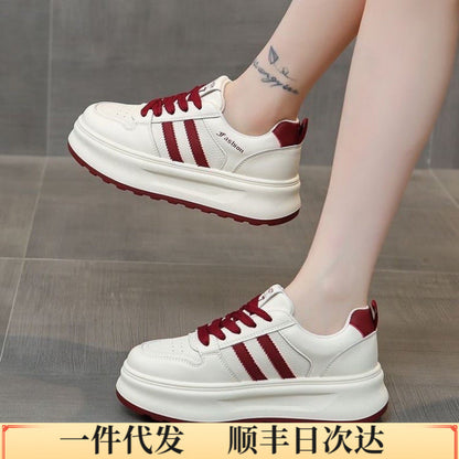 Damen Sneaker Plateau Atmungsaktives Material - Norvielle