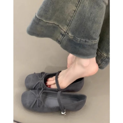 Damen Ballerinas Elegant mit Riemen Komfort Fußbett
