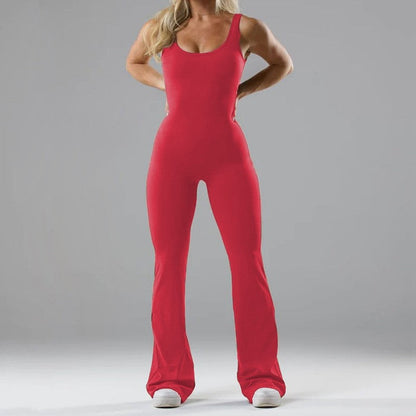 Damen Jumpsuit Sportlich Weicher Stoff Flared