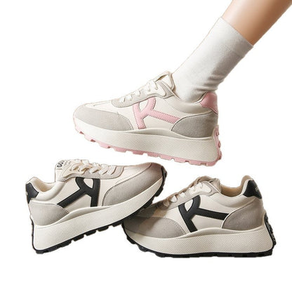 Damen Plateau Sneaker Sportlich Komfortabel