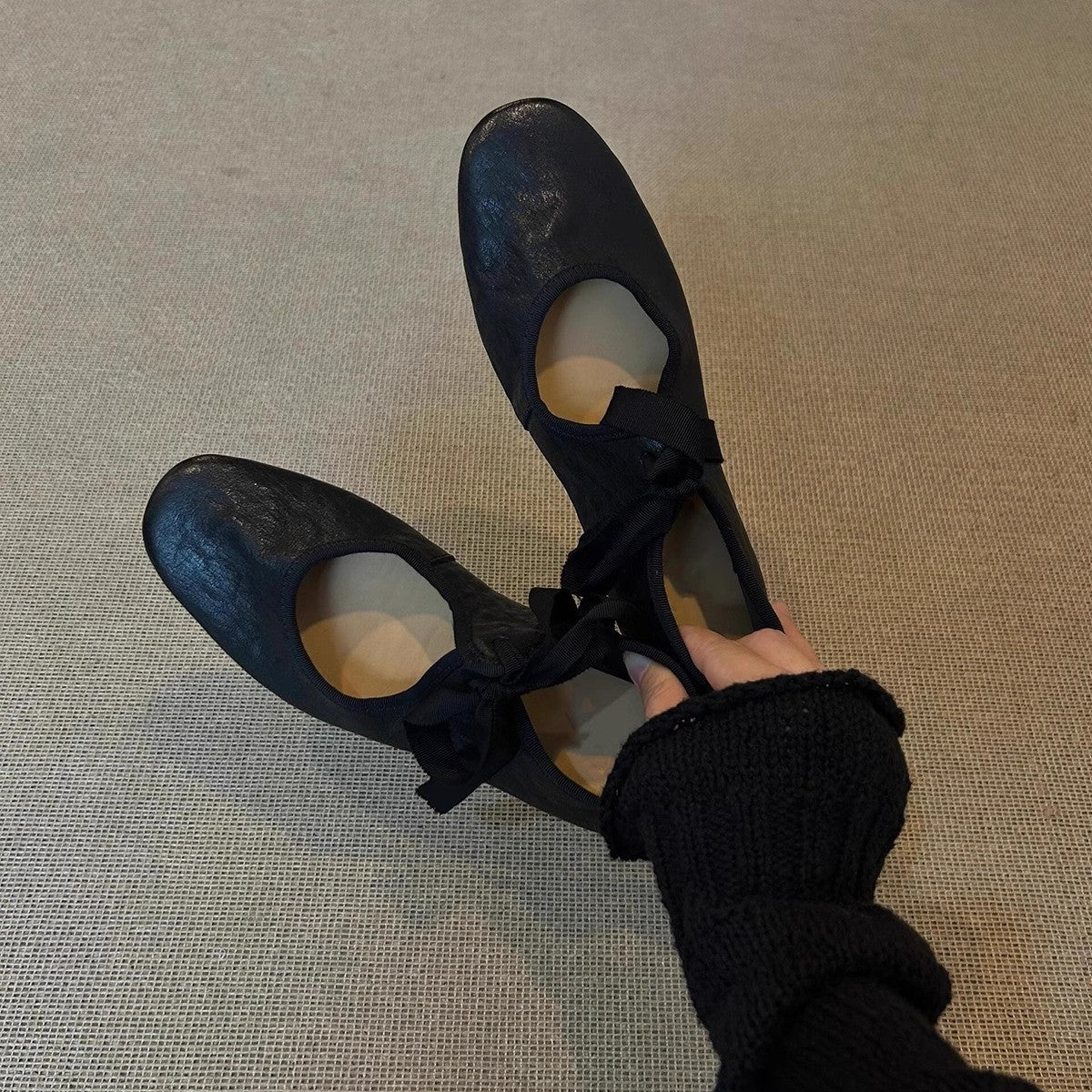 Damen Ballerinas Leder