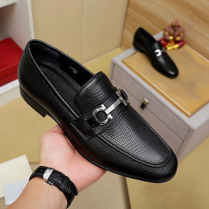 Herren Mokassin Leder Mit Metallverschluss