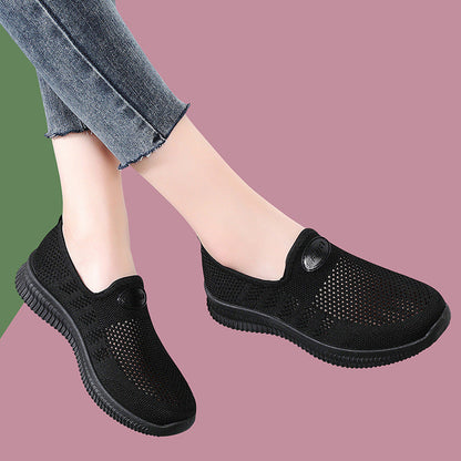 Damen Slip-On Schuhe Atmungsaktives Material Bequem Freizeit