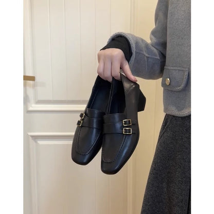 Damen Slingback Schuhe Eleganter Absatz Mit Schnalle - Norvielle