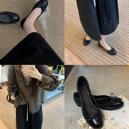 Damen Ballerinas Komfort Leder