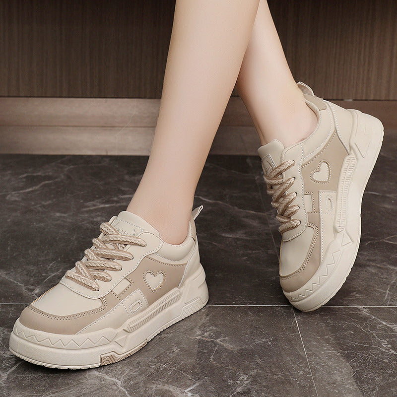 Damen Sneaker Chunky Herz Dekoration Bequem