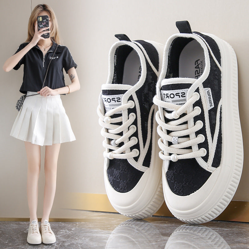 Damen Sneaker Komfortabel Dicksohlige Schuhe