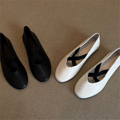 Damen Ballerinas Elastisch Weiches Innenfutter Bequem