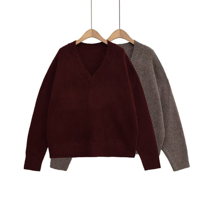 Damen Strickpullover V-Ausschnitt Glamour Stil - Norvielle