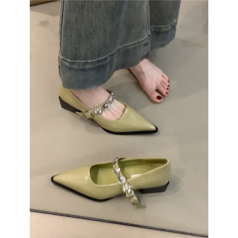 Damen Slingback Pumps Schmuckverzierung Elegant