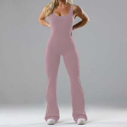 Damen Jumpsuit Sportlich Weicher Stoff Flared