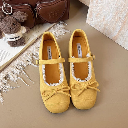 Damen Ballerinas Verstellbarer Riemen Spitze Elegant