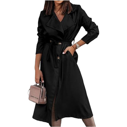 Damen Trenchcoat Elegant Mit Gürtel