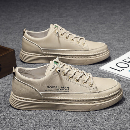 Herren Leder Sneaker Weich Lässig