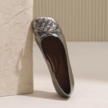 Damen Ballerinas Geflochten Komfortabel