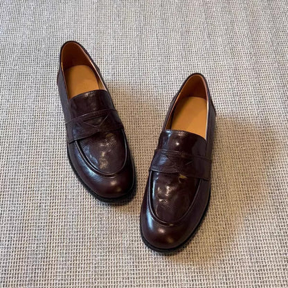 Damen Mokassins Leder Elegante Schwarz - Norvielle