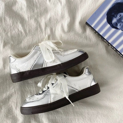 Damen Sneaker Spitze Schleifen Design